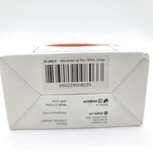 Lot of 4 Stojo Collapsible Cup 12 oz Orange White Portable Travel Tea Coffee NEW - Picture 8 of 10